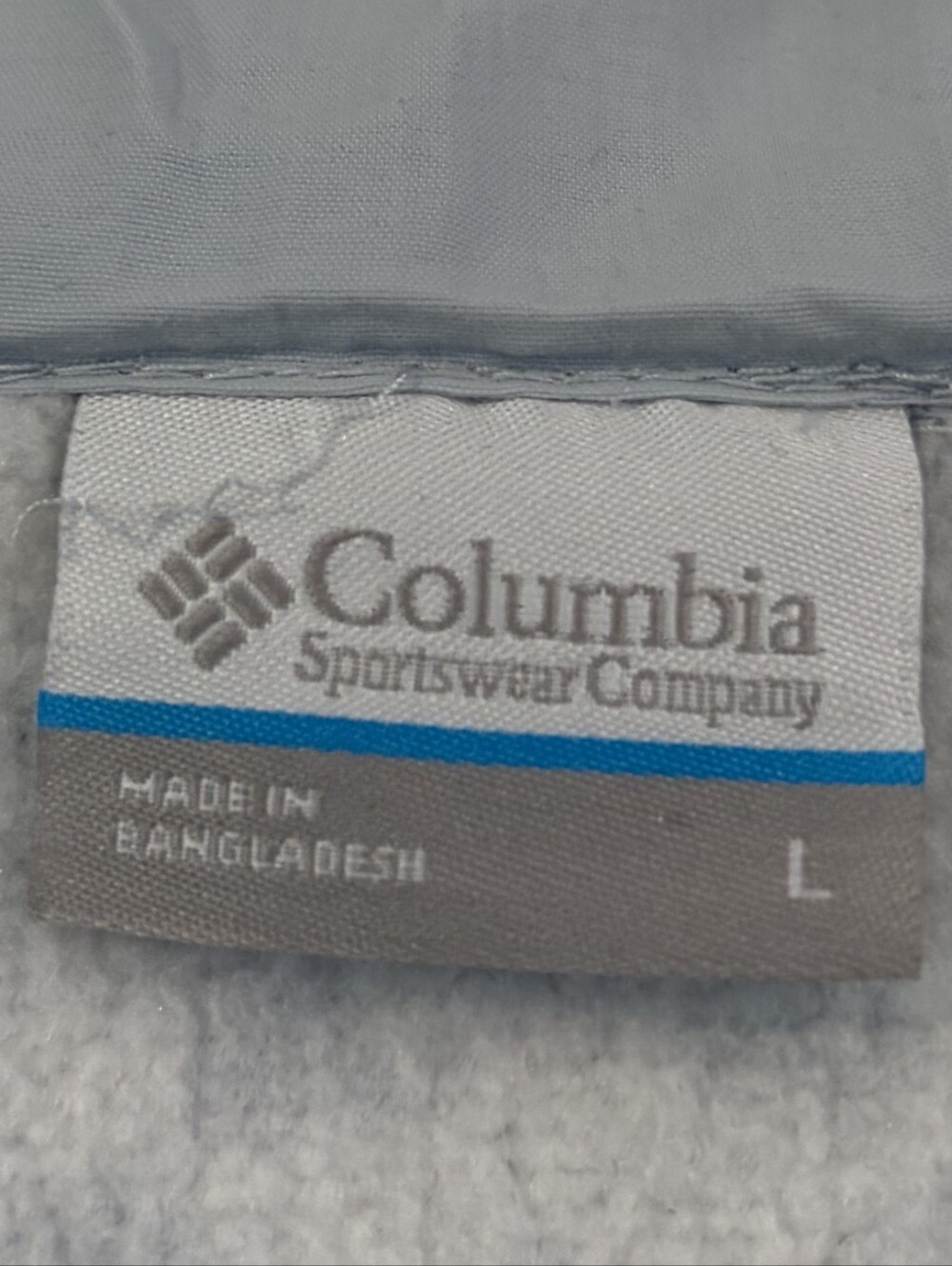 Columbia Womens Grey White All Over Print Half Zip Hooded Sweater Sweatshirt LG - Picture 3 of 3
